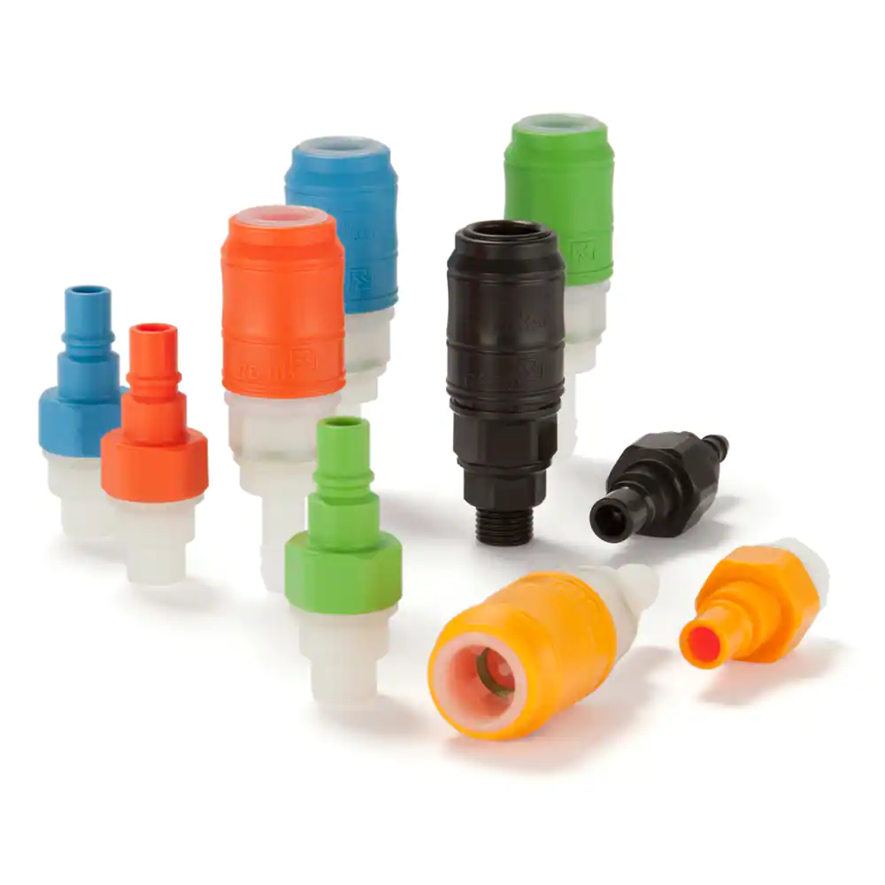 48系列快換接頭，使用熱塑材料，符合派克結(jié)構(gòu)設(shè)計(jì)